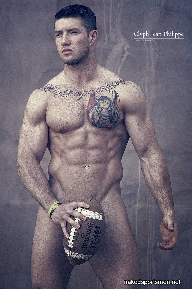 Hairy chest rugby player naked